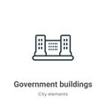 Government buildings outline vector icon. Thin line black government buildings icon, flat vector simple element illustration from Royalty Free Stock Photo