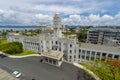 Government Buildings in Suva city center. Offices of Fiji Government. Prime Minister, the High Court, ministries, Parliament of Fi