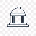 Government buildings vector icon isolated on transparent background, linear Government buildings transparency concept can be used