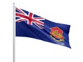 Government Ensign of Gibraltar British overseas territory flag waving on white background, close up, isolated. 3D render