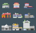 Government Flat Buildings Set vector design illustration