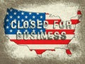 Government Furlough Closed For Business Map For Federal Workers - 3d Illustration