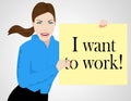 Government Furlough Want To Work Woman Means Layoff - 3d Illustration