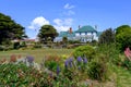 Government House residence of Falkland Islands` Governor seen from garden, Capital City of Falkland Islands or Las Malvinas