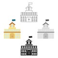 Government icon cartoon. Single building icon from the big city infrastructure cartoon. Royalty Free Stock Photo