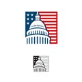 Government icon Premium Creative Capitol building logo vector design Iconic Landmark illustrations