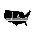 Government icon symbol. Washington D.C sign. Black and white sign