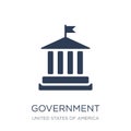 Government icon. Trendy flat vector Government icon on white background from United States of America collection