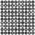 100 government icons set black circle Royalty Free Stock Photo