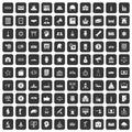 100 government icons set black