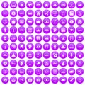 100 government icons set purple