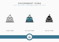 Government icons set vector illustration with solid icon line style. Politics public election concept. Royalty Free Stock Photo