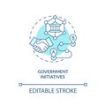 Government initiatives turquoise concept icon
