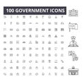 Government line icons, signs, vector set, outline illustration concept