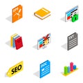 Government official icons set, isometric style Royalty Free Stock Photo