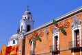 Government Palace and church in Tlaxcala, mexico Royalty Free Stock Photo