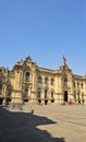 The Government Palace of Peru, or Casa de Pizarro, is the main headquarters of the Peruvian Executive Branch and the official Royalty Free Stock Photo