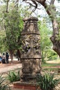 Rock carving inside Bharathi Park in Puducherry, India