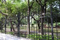 Outer fence of the Bharathi Park in Puducherry, India