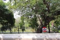 Outer fence of the Bharathi Park in Puducherry, India