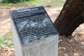 Information board at the entrance of Bharathi Park in Puducherry, India