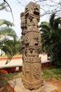 Rock carving inside Bharathi Park in Puducherry, Indian architecture