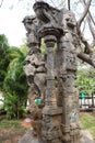 Rock carving inside Bharathi Park in Puducherry, Indian architecture