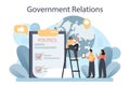 Government PR. Political party or political institutions public