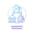 Government processing blue gradient concept icon