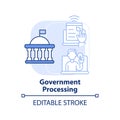 Government processing light blue concept icon