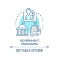 Government processing turquoise concept icon