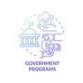 Government programs for startup concept icon