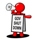 Government Shut Down Man Means United States Political Shutdown Royalty Free Stock Photo