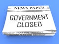 Government Shut Down Newspaper Means United States Political Shutdown Royalty Free Stock Photo