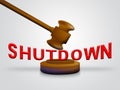 Government Shutdown Gavel Means America Closed By Senate Or President