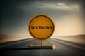 Government shutdown - road sign concept