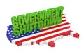 Government Shutdown with United States Map Flag Isolated Royalty Free Stock Photo