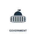 Government vector icon symbol. Creative sign from buildings icons collection. Filled flat Government icon for computer and mobile Royalty Free Stock Photo