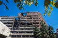 Governmental building destroyed during NATO bombing in Belgrade city, Serbia Royalty Free Stock Photo