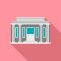Governmental courthouse icon, flat style Royalty Free Stock Photo