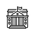 Black line icon for Governmental, administrative and courthouse