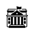 Black solid icon for Governmental, administrative and courthouse