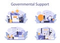 Governmental support set. Business bank loan from a government