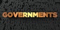 Governments - Gold text on black background - 3D rendered royalty free stock picture