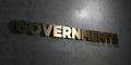 Governments - Gold text on black background - 3D rendered royalty free stock picture