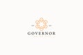 Governor Sign Symbol Abstract Circle Monogram Logo Business Office