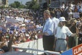 Governor Bill Clinton and Hillary Clinton during the Clinton/Gore 1992 Buscapade campaign tour in Corsicana, Texas