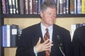 Governor Bill Clinton and Senator Al Gore hold a press conference on the buscapade campaign tour of 1992 in Waco, Texas