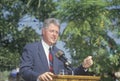 Governor Bill Clinton speaks at the Maxine Waters Employment Preparation Center in 1992 in So. Central, LA Royalty Free Stock Photo