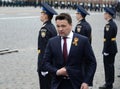 Governor of the Moscow region Andrei Vorobyov on red square during the celebration of the 74th anniversary of the Victory